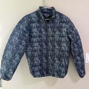 Patagonia Down Sweater Jacket Men’s Small Black Gray Print